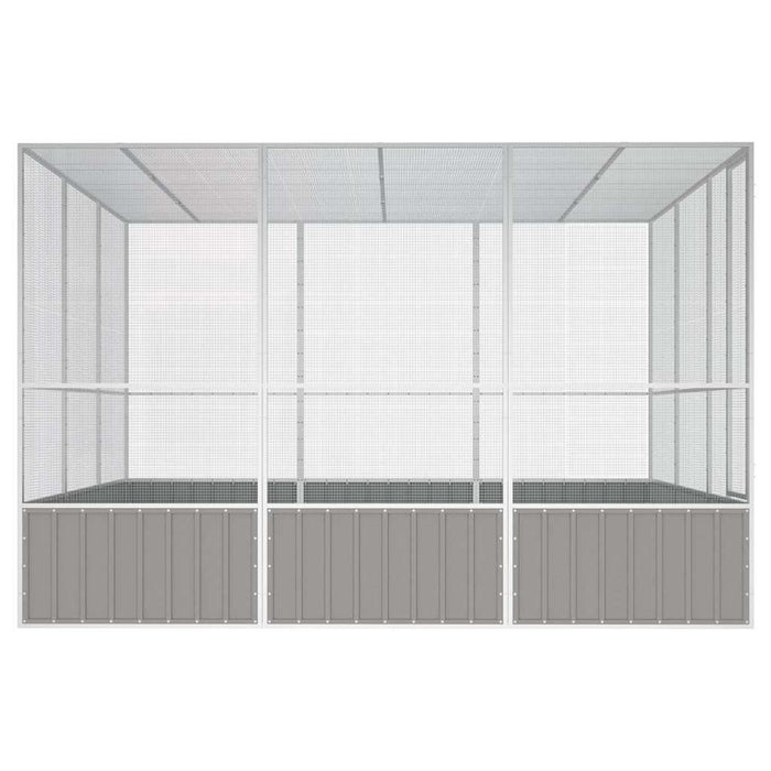 Colivie pentru păsări gri 302,5x324,5x211,5 cm oțel galvanizat - WALTI WALTI