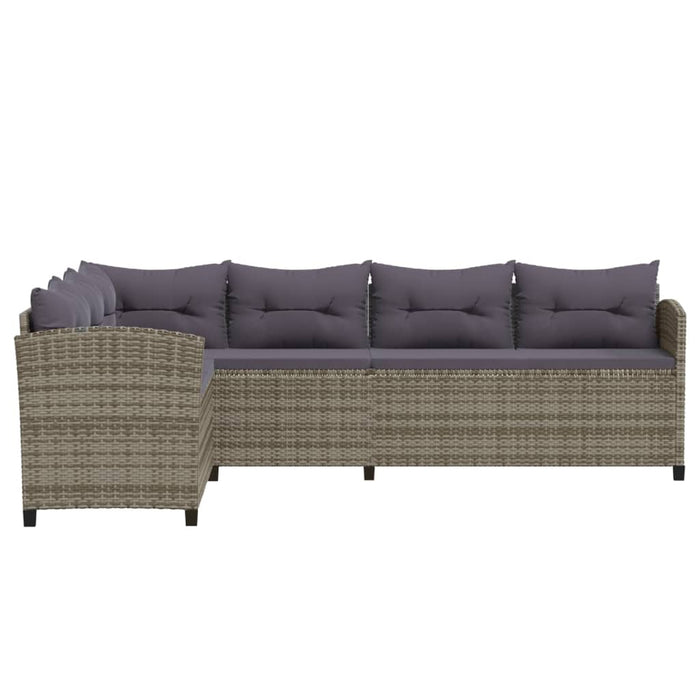 Set mobilier de grădină cu perne, 7 piese, gri, poliratan - WALTI WALTI