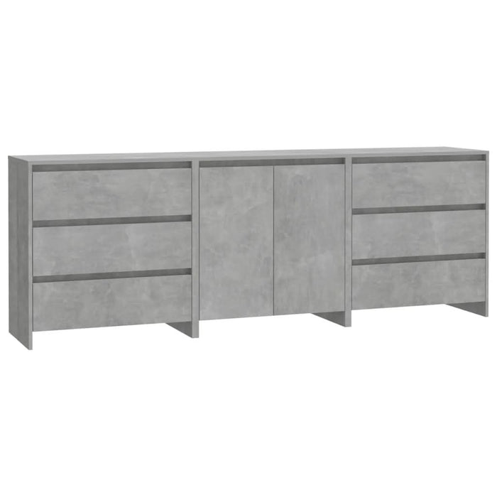 Servante, 3 piese, gri beton, lemn prelucrat - WALTI WALTI