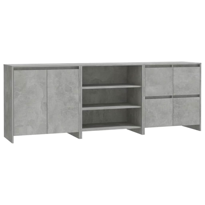 Servante, 3 piese, gri beton, lemn prelucrat - WALTI WALTI