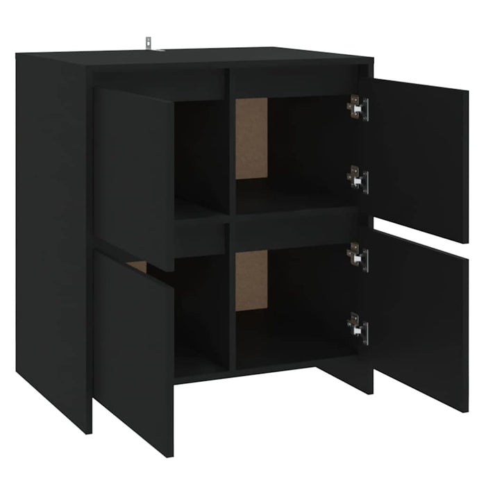 Servante, 2 buc., negru, 70x41x75 cm, lemn prelucrat WALTI