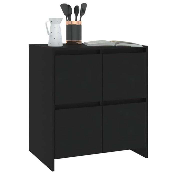 Servante, 2 buc., negru, 70x41x75 cm, lemn prelucrat WALTI