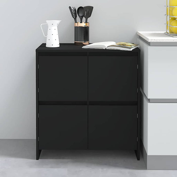 Servante, 2 buc., negru, 70x41x75 cm, lemn prelucrat WALTI