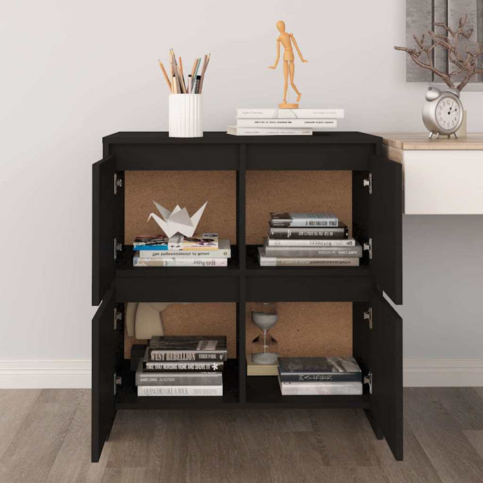 Servante, 2 buc., negru, 70x41x75 cm, lemn prelucrat WALTI