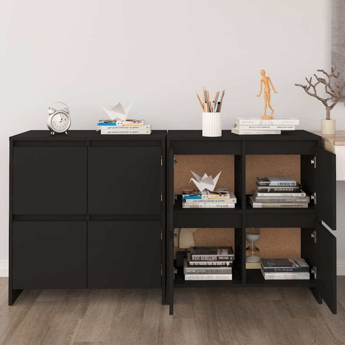 Servante, 2 buc., negru, 70x41x75 cm, lemn prelucrat WALTI