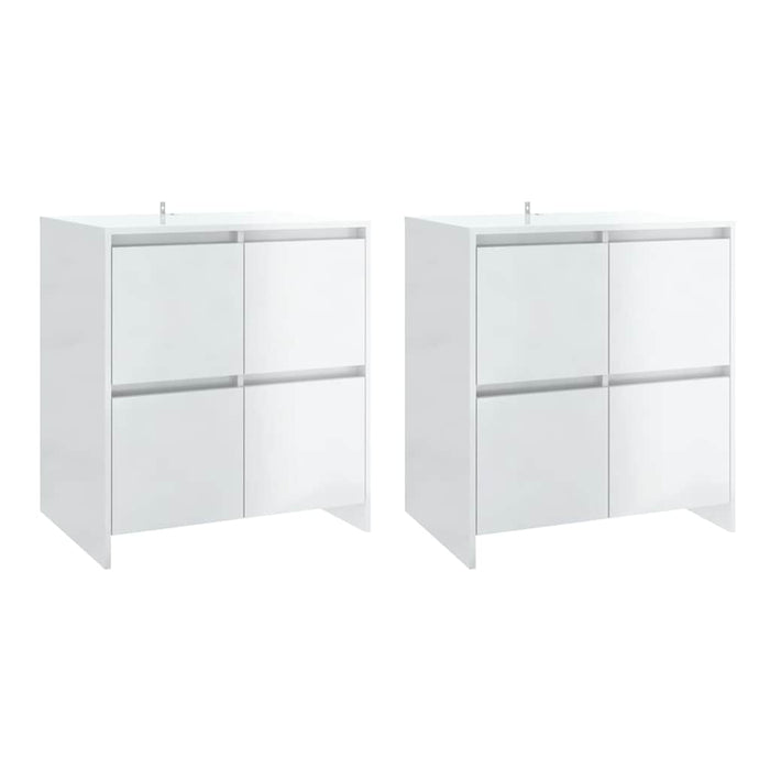 Servante, 2 buc., alb extralucios, 70x41x75 cm, lemn prelucrat WALTI
