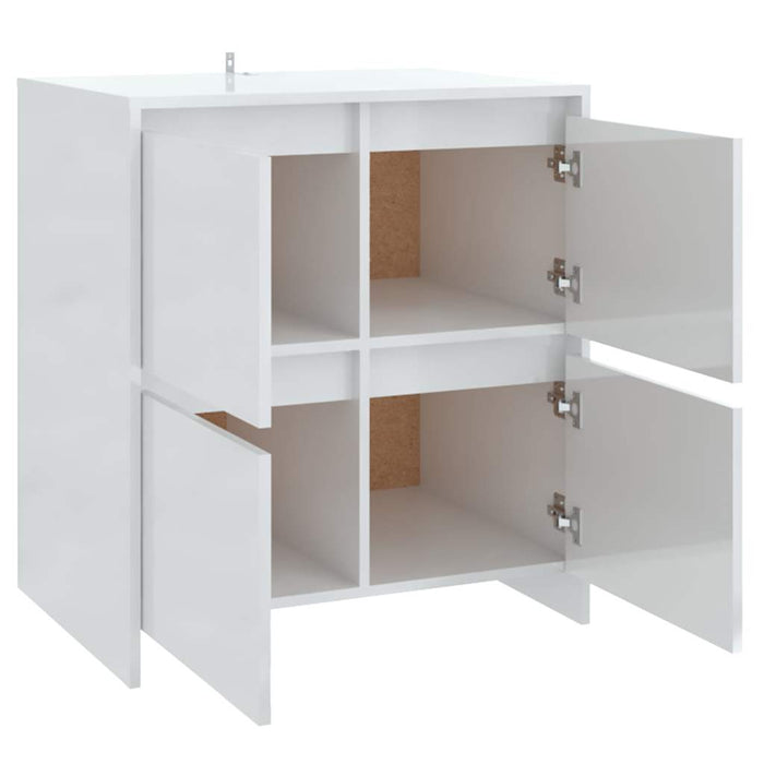 Servante, 2 buc., alb extralucios, 70x41x75 cm, lemn prelucrat WALTI