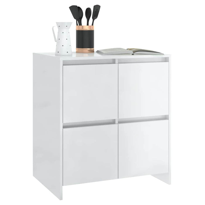 Servante, 2 buc., alb extralucios, 70x41x75 cm, lemn prelucrat WALTI