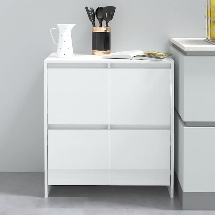 Servante, 2 buc., alb extralucios, 70x41x75 cm, lemn prelucrat WALTI