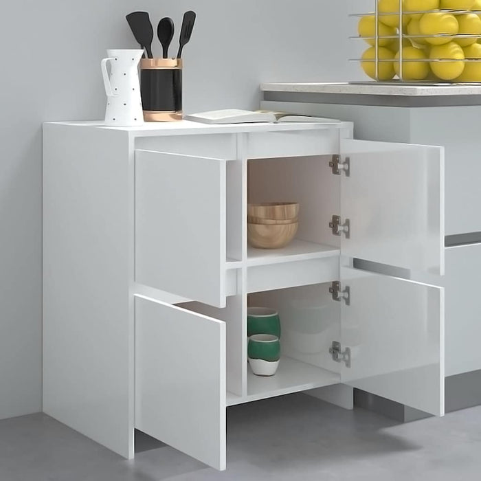 Servante, 2 buc., alb extralucios, 70x41x75 cm, lemn prelucrat WALTI