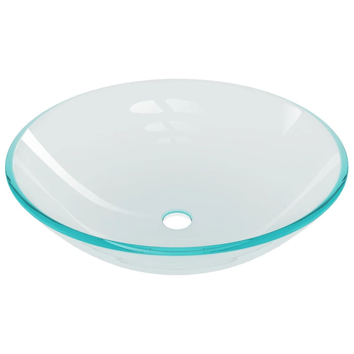 Chiuvetă baie cu robinet/scurgere tip push, transparent, sticlă - WALTI WALTI