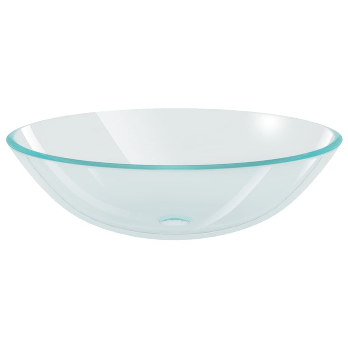 Chiuvetă baie cu robinet&scurgere cu apăsare transparent sticlă - WALTI WALTI