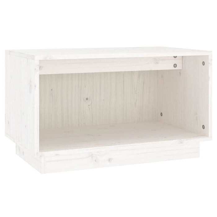 Comodă TV, alb, 60x35x35 cm, lemn masiv de pin WALTI
