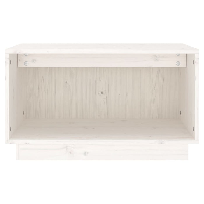 Comodă TV, alb, 60x35x35 cm, lemn masiv de pin WALTI