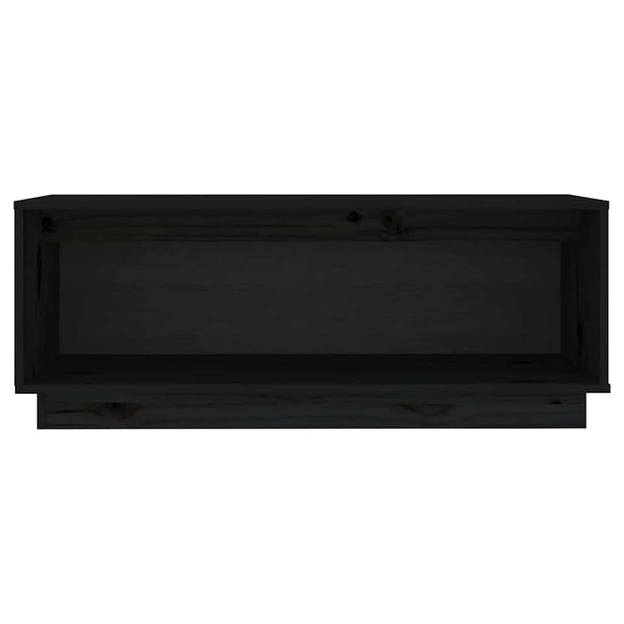 Comodă TV, negru, 90x35x35 cm, lemn masiv de pin WALTI