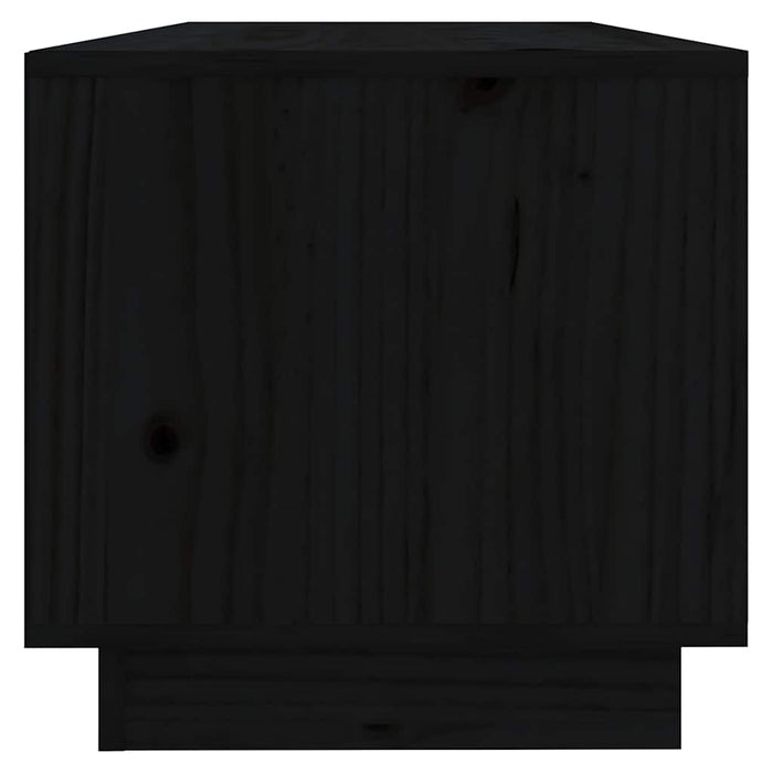 Comodă TV, negru, 90x35x35 cm, lemn masiv de pin WALTI