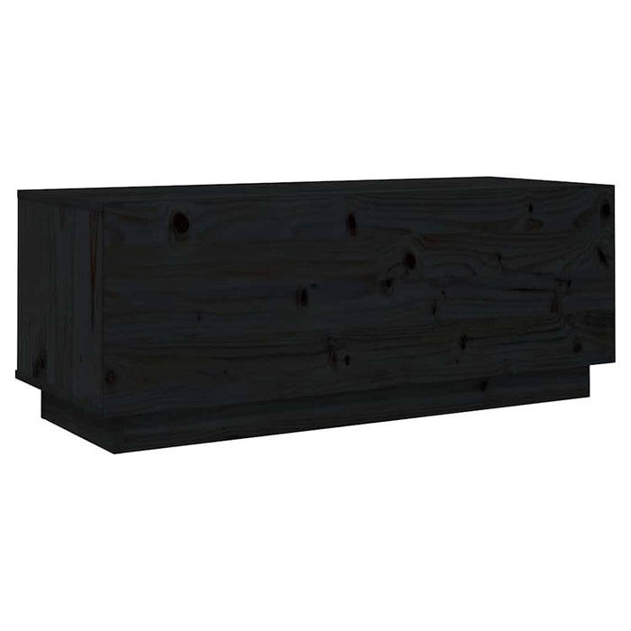 Comodă TV, negru, 90x35x35 cm, lemn masiv de pin WALTI