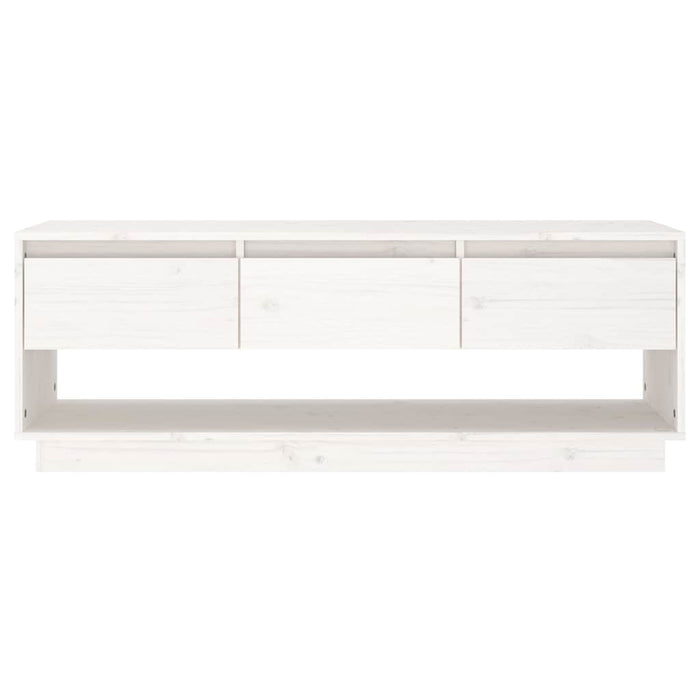 Comodă TV, alb, 110,5x34x40 cm, lemn masiv de pin WALTI