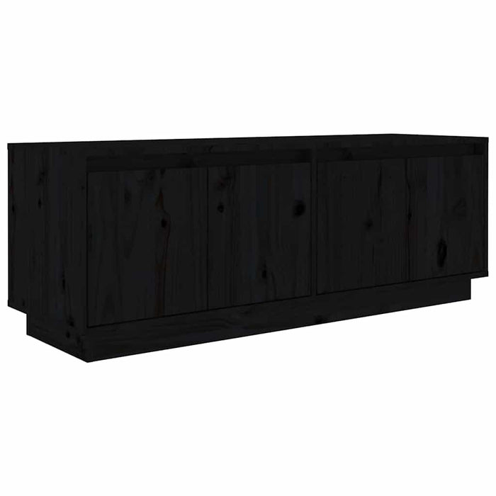 Comodă TV, negru, 110x34x40 cm, lemn masiv de pin WALTI