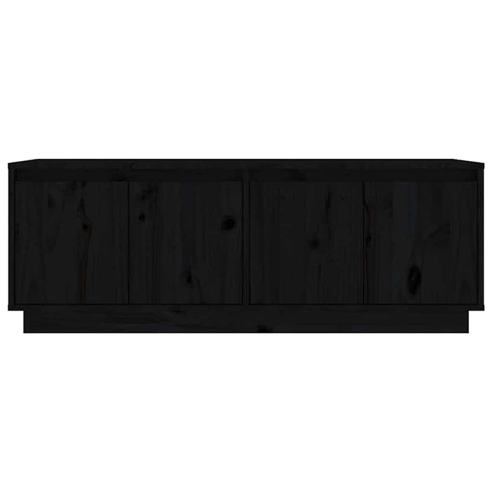 Comodă TV, negru, 110x34x40 cm, lemn masiv de pin WALTI