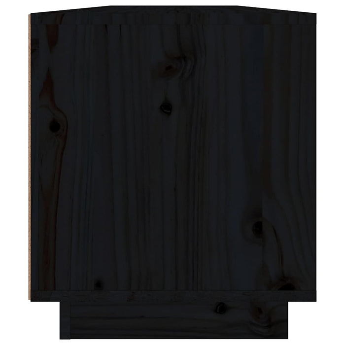 Comodă TV, negru, 110x34x40 cm, lemn masiv de pin WALTI