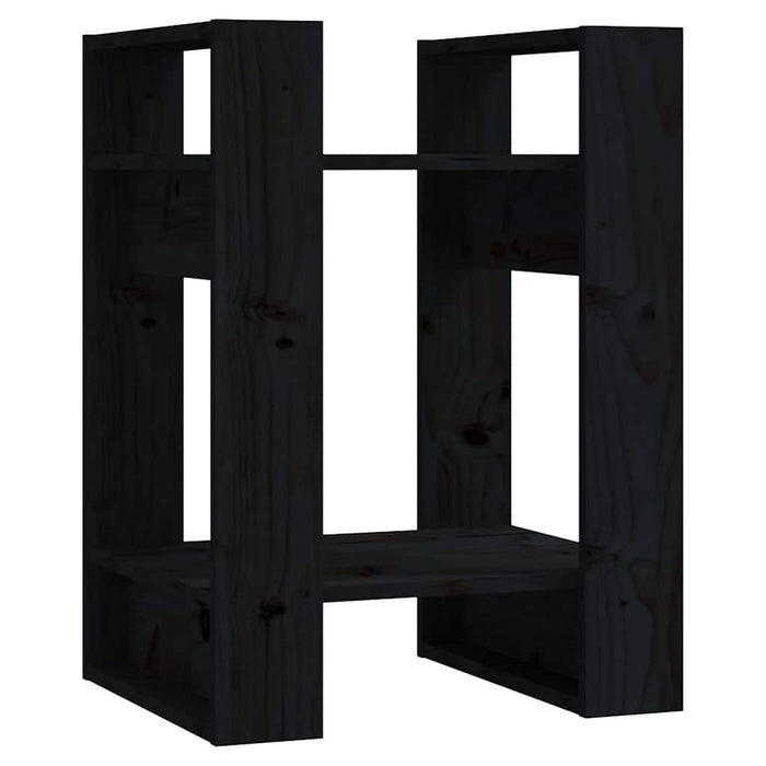 Bibliotecă/Separator cameră negru 41x35x57 cm lemn masiv pin - WALTI WALTI