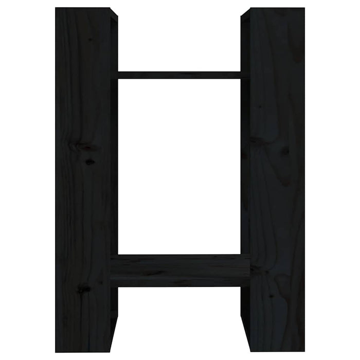 Bibliotecă/Separator cameră negru 41x35x57 cm lemn masiv pin - WALTI WALTI
