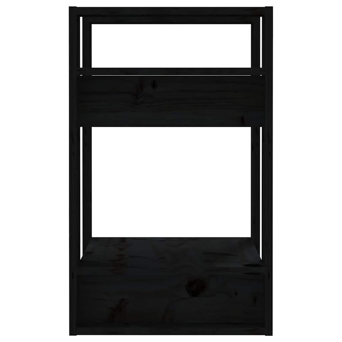 Bibliotecă/Separator cameră negru 41x35x57 cm lemn masiv pin - WALTI WALTI