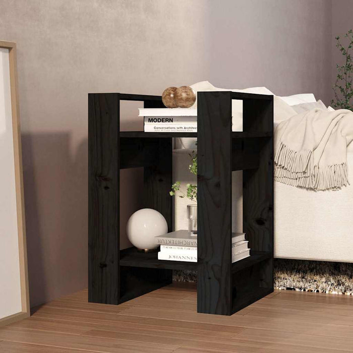 Bibliotecă/Separator cameră negru 41x35x57 cm lemn masiv pin - WALTI WALTI