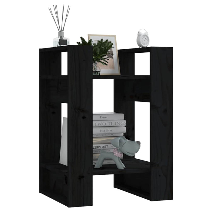 Bibliotecă/Separator cameră negru 41x35x57 cm lemn masiv pin - WALTI WALTI