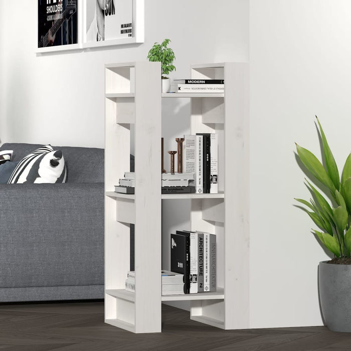 Bibliotecă/Separator cameră, alb, 41x35x91 cm, lemn masiv pin - WALTI WALTI
