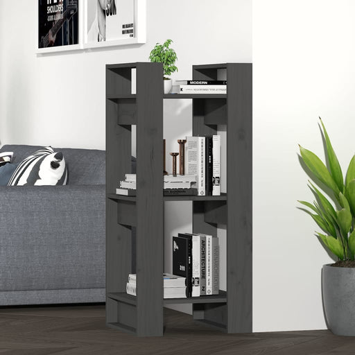 Bibliotecă/Separator cameră, gri, 41x35x91 cm, lemn masiv pin - WALTI WALTI
