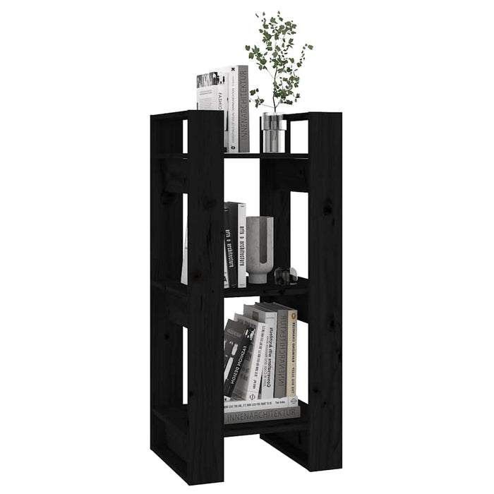 Bibliotecă/Separator cameră, negru, 41x35x91 cm, lemn masiv pin - WALTI WALTI