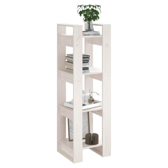 Bibliotecă/Separator cameră, alb, 41x35x125 cm, lemn masiv pin - WALTI WALTI