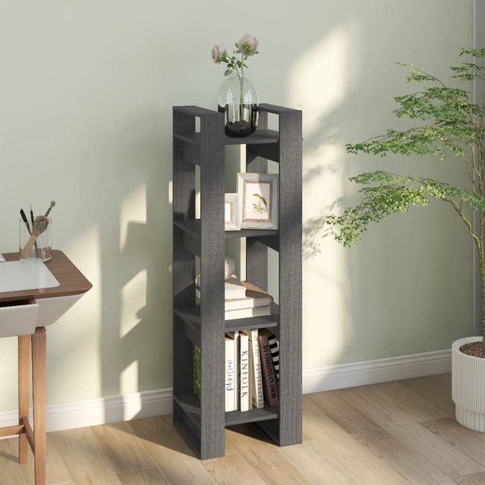 Bibliotecă/Separator cameră, gri, 41x35x125 cm, lemn masiv pin - WALTI WALTI