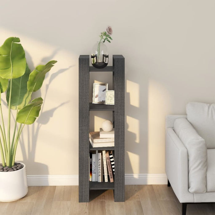 Bibliotecă/Separator cameră, gri, 41x35x125 cm, lemn masiv pin - WALTI WALTI