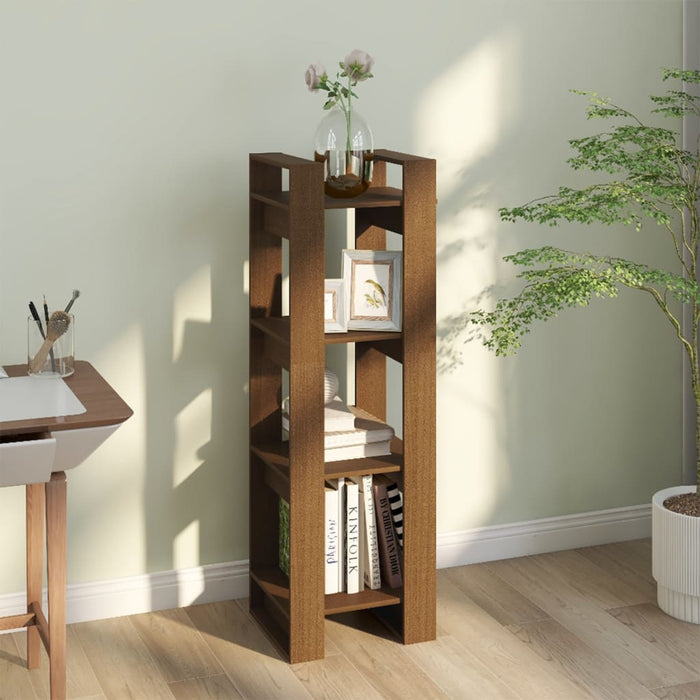 Bibliotecă/Separator cameră maro miere 41x35x125 cm lemn masiv - WALTI WALTI