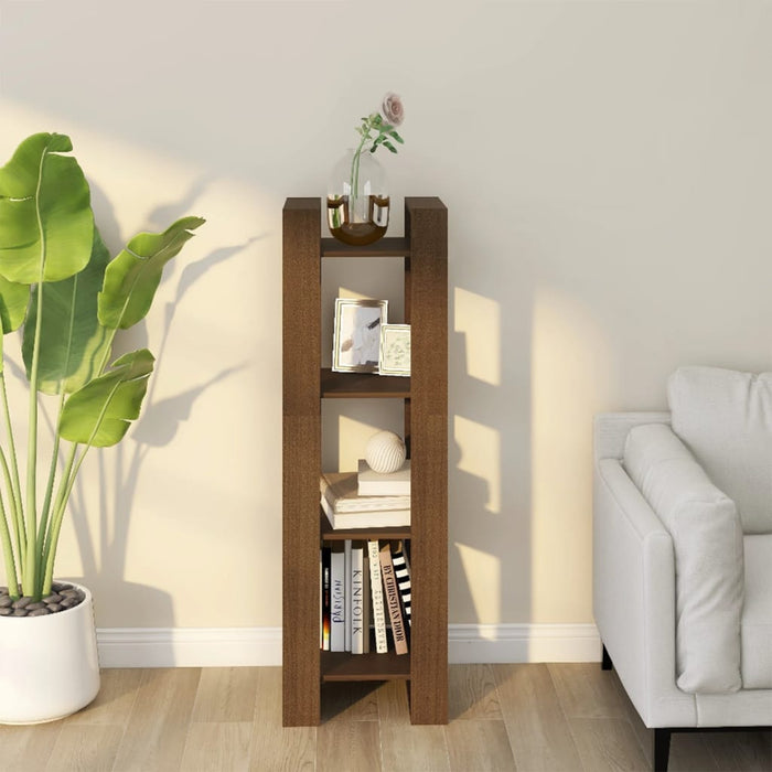 Bibliotecă/Separator cameră maro miere 41x35x125 cm lemn masiv - WALTI WALTI
