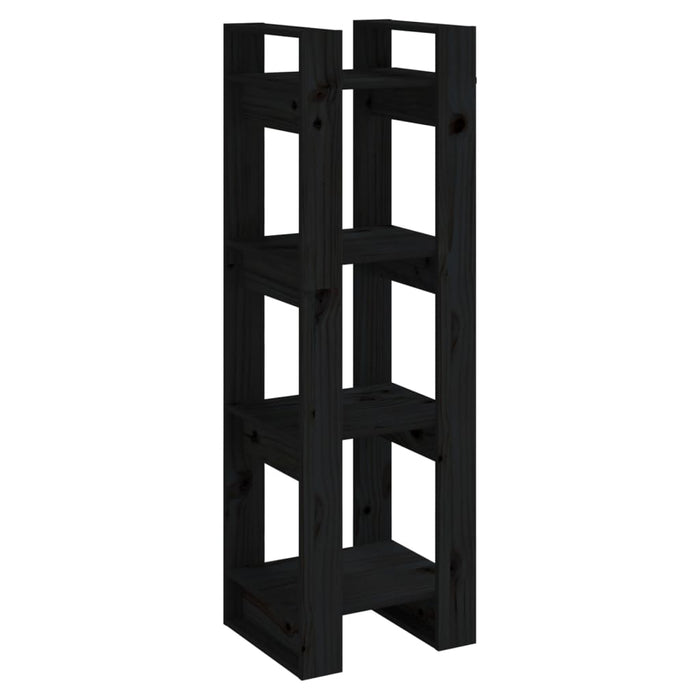 Bibliotecă/Separator cameră negru 41x35x125 cm lemn masiv pin - WALTI WALTI
