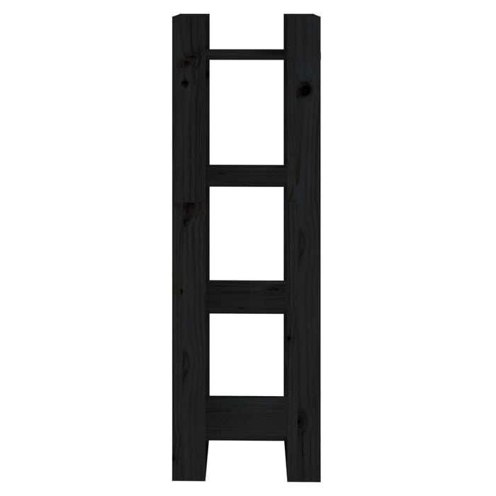 Bibliotecă/Separator cameră negru 41x35x125 cm lemn masiv pin - WALTI WALTI