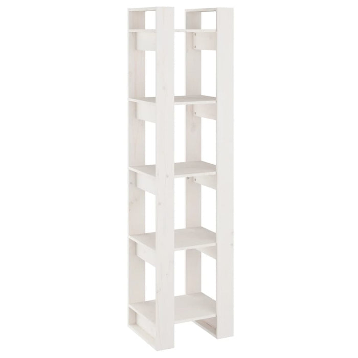 Bibliotecă/Separator cameră, alb, 41x35x160 cm, lemn masiv pin - WALTI WALTI