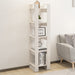 Bibliotecă/Separator cameră, alb, 41x35x160 cm, lemn masiv pin - WALTI WALTI