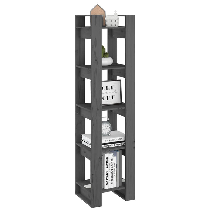 Bibliotecă/Separator cameră, gri, 41x35x160 cm, lemn masiv pin - WALTI WALTI