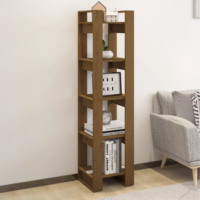 Bibliotecă/Separator cameră, maro miere, 41x35x160 cm, lemn pin - WALTI WALTI