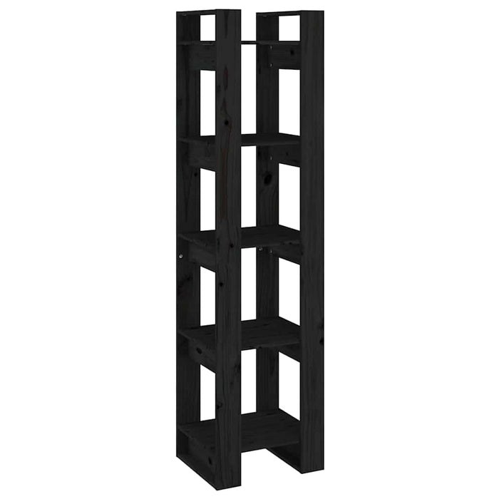 Bibliotecă/Separator cameră negru 41x35x160 cm lemn masiv pin - WALTI WALTI