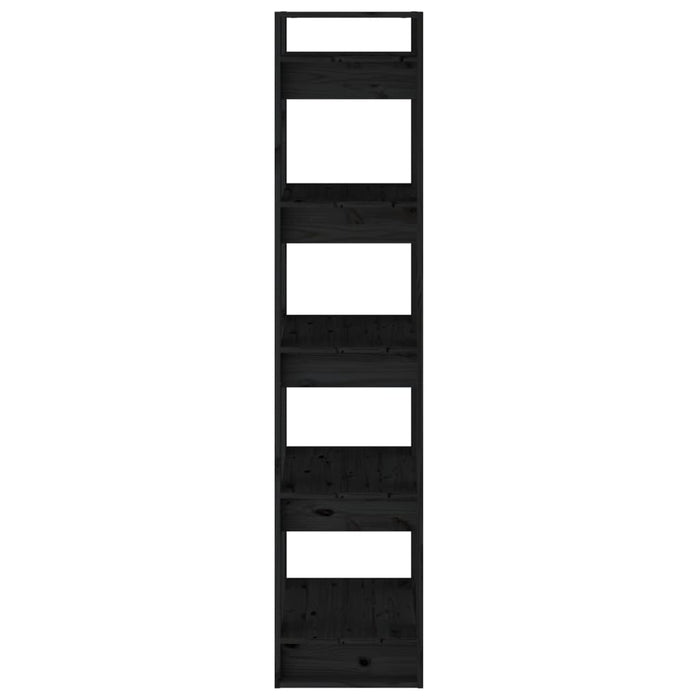 Bibliotecă/Separator cameră negru 41x35x160 cm lemn masiv pin - WALTI WALTI