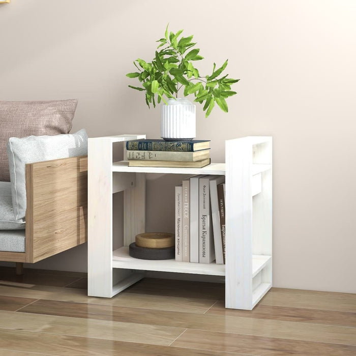 Bibliotecă/Separator cameră, alb, 60x35x57 cm, lemn masiv pin - WALTI WALTI