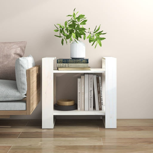 Bibliotecă/Separator cameră, alb, 60x35x57 cm, lemn masiv pin - WALTI WALTI