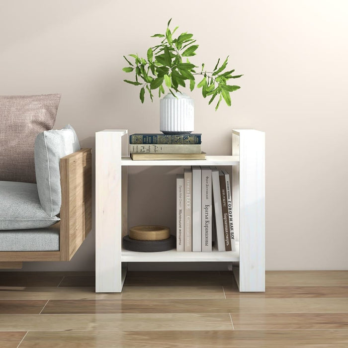 Bibliotecă/Separator cameră, alb, 60x35x57 cm, lemn masiv pin - WALTI WALTI