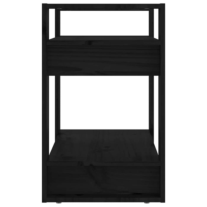 Bibliotecă/Separator cameră negru 60x35x57 cm lemn masiv pin - WALTI WALTI